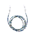 Détail d'une chaîne à lunettes en perles de rocaille colorées avec fermoirs mousquetons - Taille 8