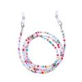 Détail d'une chaîne de lunettes en perles colorées avec fermoirs en métal argenté - Taille 6