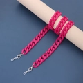Chaîne de lunettes épaisse en acrylique rose avec fermoirs homard et boucles antidérapantes - Rose rouge
