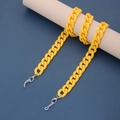 Chaîne de lunettes épaisse en acrylique jaune avec fermoirs mousquetons et boucles - Jaune Vif
