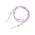 Detail of colorful purple glass seed beads eyeglass chain with secure rubber loops - 4# (Purple Tones)