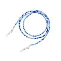 Détail de chaîne de lunettes en perles bleues et argent avec boucles en caoutchouc - 6# (Tons Bleu Argent)