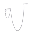 Spilla catena fiamma punk argento con spille da balia in stile streetwear Harajuku - Argento