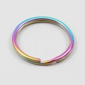 Anello portachiavi piatto in acciaio inossidabile 304 con finitura arcobaleno - Filo 1.0mm*15mm Diametro Esterno / Arcobaleno