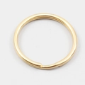 Minimalist 304 stainless steel flat key ring with premium vacuum plated gold finish - 18K Gold