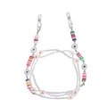 Kleurrijke brilketting van kleikralen met madeliefjes en antislip siliconen lusjes - 5# Transparante Kraal