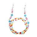 Kleurrijke kralen brillenketting met harsbloemen en boze oog bedel variant - 6# Kleurrijke Kraal