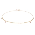 Catena da vita boho con perline dorate, nappe rosa e grigie e chiusura a moschettone - 4# Perline Tono Oro Nappina Rosa Grigia