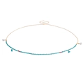 Boho-Hüftkette in Gold mit himmelblauen Perlen und bunten Baumwollquasten für Damen - 6# Himmelblaue Perle Weiß Blaue Quaste