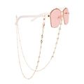 Lunettes roses avec branches blanches et chaîne dorée à ornements solaires - Style Forme Soleil Ajouré (5#)