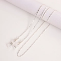 Chaîne de lunettes plate en métal argenté avec boucles antidérapantes sur rose - Style Géométrique Argent (5#)
