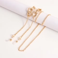 Elegant gold metal chain for glasses or masks with woven texture rings and lobster clasps - Woven Texture Dual Ring Style (1#)