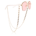 Lunettes de soleil roses avec monture dorée et chaîne à pendentifs papillon - Style Pendentif Papillon (10#)