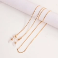 Minimalist gold metal eyewear chain with lobster clasps and silicone anti-slip loops - Gold Geometric Style (4#)