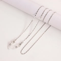 Chaîne en métal argenté pour lunettes et masques avec fermoirs et boucles silicone - Style Géométrique K Blanc (6#)