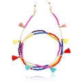 Bohemian multicolored beaded glasses chain with vibrant tassels and golden clasps - Boho Multicolor Beads with Tassel (3#)