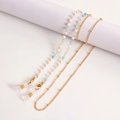 Colorful crystal beaded and gold metal eyewear chains with silicone loops and lobster clasps - Gold And Macaron Beads (3#)