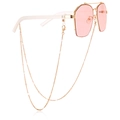 Pink lens sunglasses with gold metal chain and white translucent temples on white background - Twist Rope Style (2#)