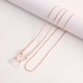 Rose gold snake chain eyeglass holder and face mask lanyard with lobster clasps - Style 2 Rose Gold