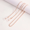 Elegante Brillenkette in Roségold mit gedrehter Kette und rutschfesten Silikonringen - Roségold