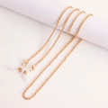 Elegantes goldenes Brillenband mit Karabinerverschlüssen und Silikonschlaufen für Brillen - Gold