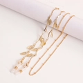 Détail de chaîne à lunettes dorée avec pendentifs feuilles et boucles antidérapantes - Style Feuille (3# Feuille)