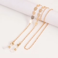 Fashionable gold metal glasses chain with hollow charms and lobster clasps for eyewear - 3# Gold Star Cut-out Style