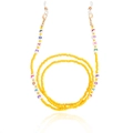 Yellow seed bead glasses chain with colorful LOVE letters and golden lobster clasps - Yellow