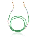 Bohemian green beaded eyewear chain with colorful LOVE letters and golden lobster clasps - Green