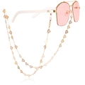 Occhiali da sole rosa con catenella dorata a forma di cuore per un look trendy - Stile 5 (Cuore Oro Cavo)