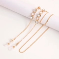 Elegante cadena dorada para gafas con cinco grandes cristales brillantes y cierres de langosta - Estilo Strass de Puntas (4#)