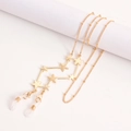 Chaîne à lunettes dorée constellation d'étoiles avec breloques et boucles antidérapantes - Pendentif Étoile