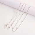 Detailed view of silver beaded metal eyewear chain with silicone loops and lobster clasps - Silver Beaded Chain (2# Bead Chain)