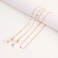Detail van de gouden brillenketting met kreeftensluitingen en siliconen antislip lussen - Goud
