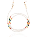 Catenina per occhiali colorata con perline bianche e dettagli multicolori vivaci - Bianco