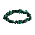 Handmade stretch bracelet featuring natural green malachite irregular stone chips - Malachite Chip Style / Green
