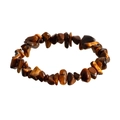 Handmade tiger eye stone chip bracelet featuring natural brown and gold quartz texture - Tiger Eye Chips Style / Brown