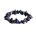 Elastisches Armband aus natürlichen blauen Lapislazuli-Rohsteinchips für Damen - Blau