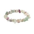 Elastisches Armband aus natürlichen bunten Fluorit-Edelsteinsplittern in Grün und Lila - Hellviolett