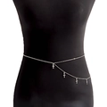 Silberne Punk-Doppelketten-Taillenkette mit Ankh-Kreuz-Anhängern auf einer schwarzen Schaufensterpuppe - Silber