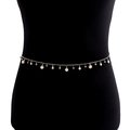 Ceinture chaîne dorée élégante avec perles d'imitation et zircons pour femmes - Doré
