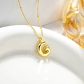 Collana con ciondolo lettera G stile palloncino dorato con finitura lucida e catena satellite - un solo ciondolo, senza catena / Lettera G