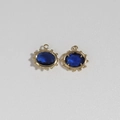 Evil eye bohemian natural stone stainless steel pendants with blue faceted gems - Blue