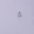 Handmade teardrop shaped clear glass pendant with silver frame for DIY earrings - White