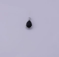 Handmade teardrop pendant featuring a black faceted gemstone in a silver frame - Black
