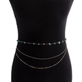 Catenina da vita multistrato dorata in stile bohémien con pietre turchesi naturali - Stile Pietra Blu / Blu