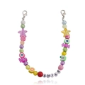 Colorful woven fruit beads anklet and shoe chain with Smile letter design for women - Fruit Letter Chain / Multicolor (Silver Clasp)