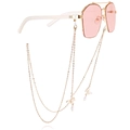 Golden eyewear chain with butterfly pendant and pearl accent on pink sunglasses - Butterfly Artificial Pearl Style (3#)