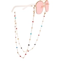 Chaîne à lunettes perlée multicolore avec maillons dorés et boucles silicone - 6# (Multicolore)