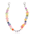 Cavigliera bohémien in argilla con ciondoli a forma di frutta e perline HAPPY - Stile Lettera HAPPY / Bianco K/Argento